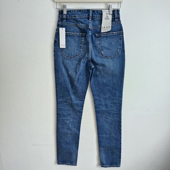 La Vie Rebecca Taylor High Rise Medium Wash Classic Denim Jeans Size 25 $195 - Picture 3 of 10